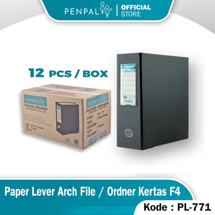 

Penpal Paper Lever Arch File / Ordner Kertas F4 PL-771 (12 Pcs)