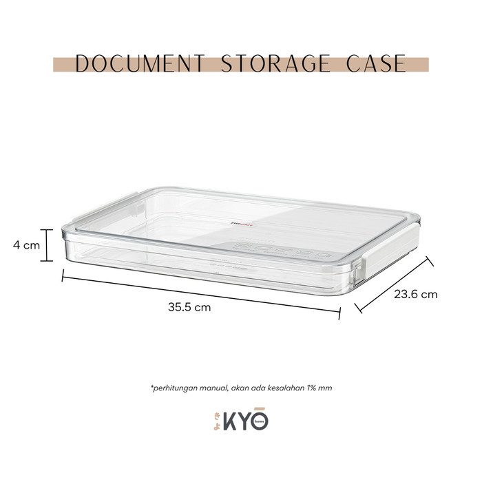 

KYO Transparent document storage box A4 Plastic office container