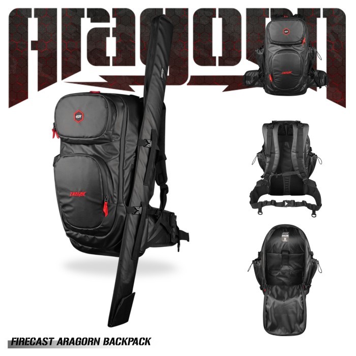 Tas pancing Firecast backpack rod cover Aragorn Black Red