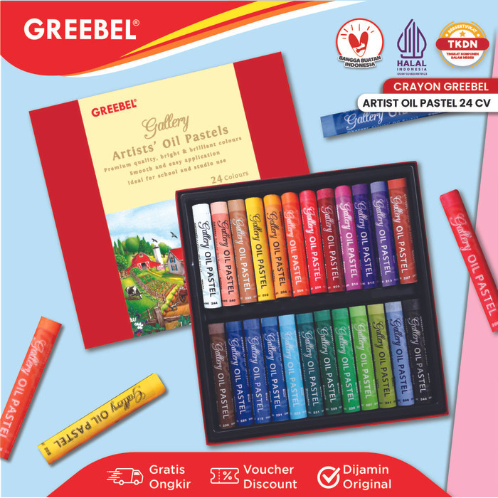 

GREEBEL Crayon Krayon ARTIST OIL PASTEL 24 Warna (AOP 24) / Crayon Greebel / Krayon Oil Pastel