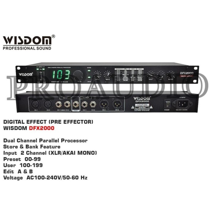 Efek Wisdom Dfx2000 Digital Efek Vokal Wisdom Dfx-2000 Original