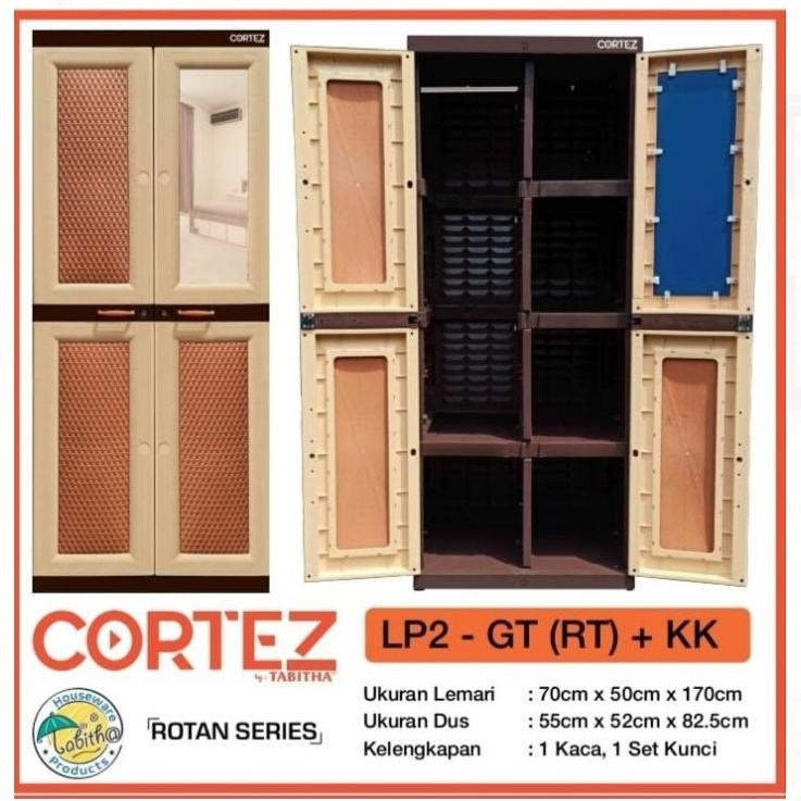 JUMBO - LEMARI PAKAIAN PLASTIK TABITHA CORTEZ + KACA