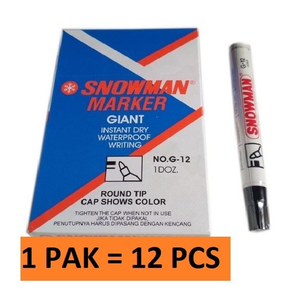 

PROMO! (12pc) SPIDOL PERMANEN SNOWMAN MARKER G 12 / SEPIDOL PERMANENT AG 12