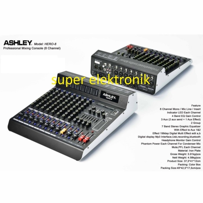 Mixer Audio Ashley Hero 8 /Hero8 Original 8 Channel