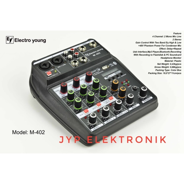 Mixer Audio Electro Young M 402 / By Ashley Electro Young 4 Channel