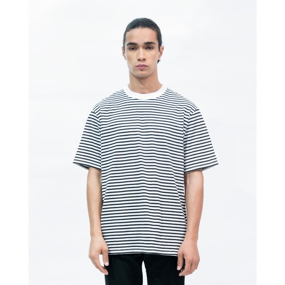 Erigo T-Shirt Stripe Parva Small Striped Black - Kaos Unisex