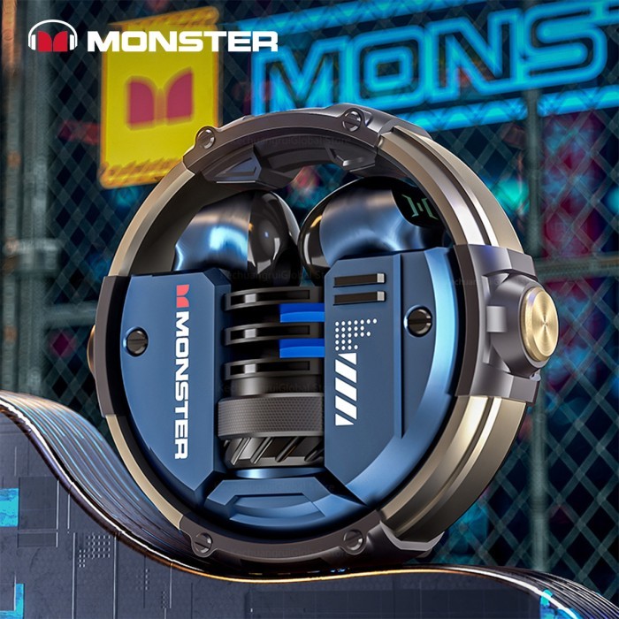 Monster Xkt10 Wireless Bluetooth Earphone Headset Earbuds Tws Gaming