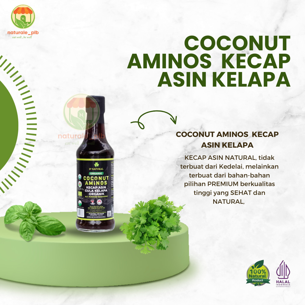 

Naturale | COCONUT AMINOS - KECAP ASIN KELAPA Soy Free, Sehat, VEGAN, No MSG, gluten free - 250ml