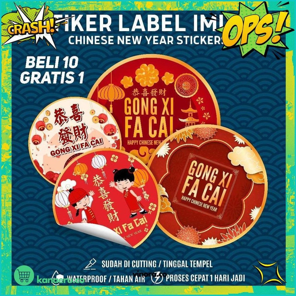 

Stiker Label Imlek | Stiker Hampers Imlek | Stiker Kue Imlek | Stiker Happy Chinese New Year | Stiker Box Hampers ( 1 Lembar A3+ ) Promo