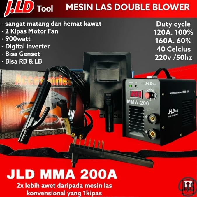 $+$+$+$+] Mesin las JLD MMA200 DOUBLE BLOWER inverter 2 kipas motor fan
