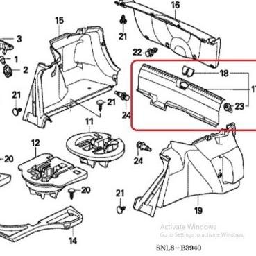 Linning Bagasi CIVIC FD Lock Bagasi CIVIC FD 2006-2011 Original