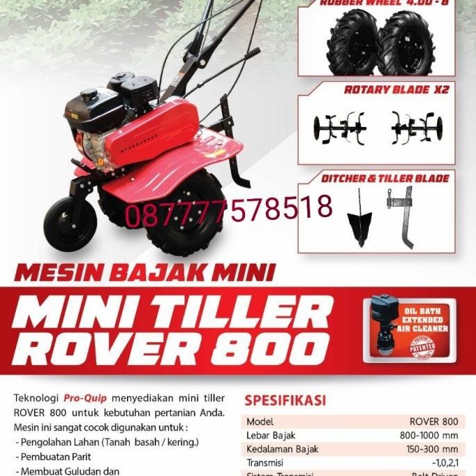 MESIN BAJAK MINI PRO QUIP ROVER 800 / MINI TILLER PRO QUIP ROVER 800 ORIGINAL DAN TERPERCAYA