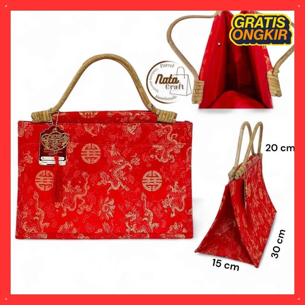 

Natacraft-Tas Hampers Imlek Cheongsam Tas Jinjing Hampers Imlek Cny Ready Kirim