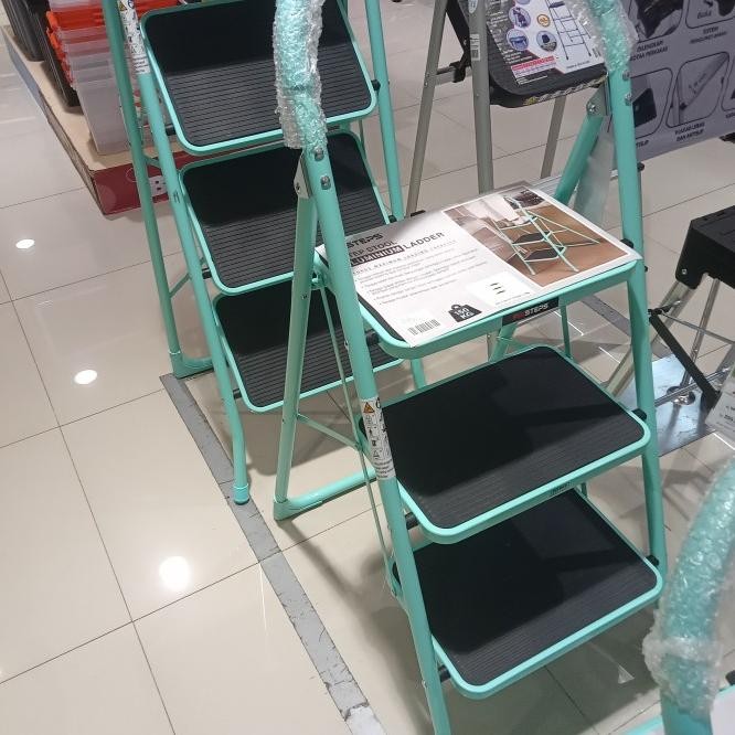 Krisbow Tangga Lipat 3 Step Pijakan Besi Biru Pink Anak Tangga 3Step