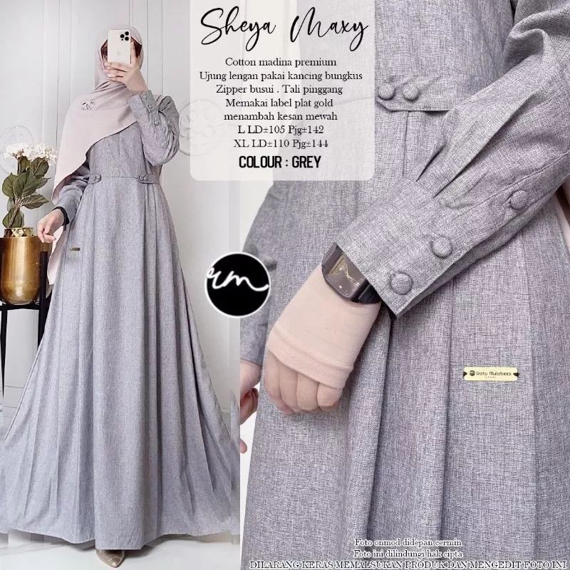 Termurah Sheya maxi/gamis katun madinah/gamis polos