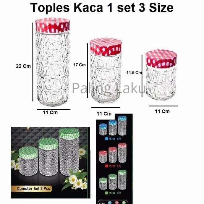 TOPLES KACA POLKADOT 1 SET 3 SIZE /TOPLES KUE KERING TERLARIS