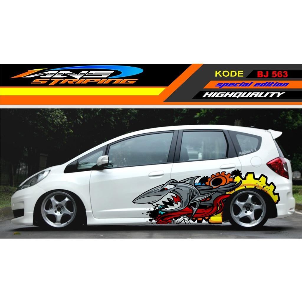 Decal Sticker Mobil Jazz Datsun Brio / Sticker Mobil Hiu / Stiker Mobil Agya Ayla Sigra