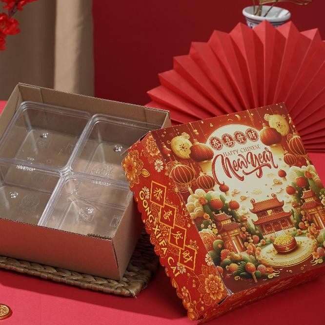 

BR - 10 Pcs Box Cake Imlek / Hampers Imlek - Xin Nian Kuai uk 20x20x10 cm TERLARIS