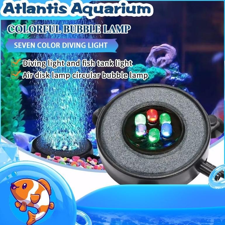 rania aquarium bawah air rgb lampu gelembung udara tangki ikan tirai udara batu aerator aquarium
