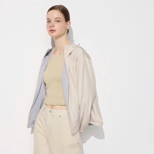 Murah UNIQLO Jaket Wanita Parka Reversible Natural Non COD