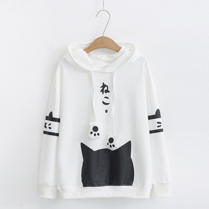 Murah TERLARIS. Harajuku Neko Cat Kawaii Hoodie Lolita Junior Cute Ear Non COD