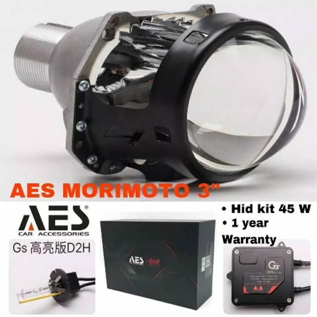 Projector Aes Morimoto 3 Inch H4 Bluelens Hid Kit Devil Eye Non Shroud Paketan Mobil