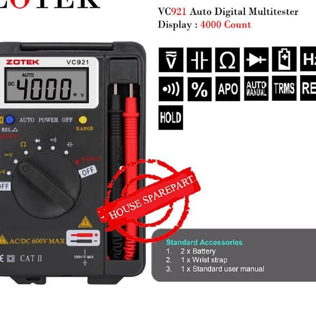 Avometer Dital Zote Vc921 Multiteter Dital Vc921