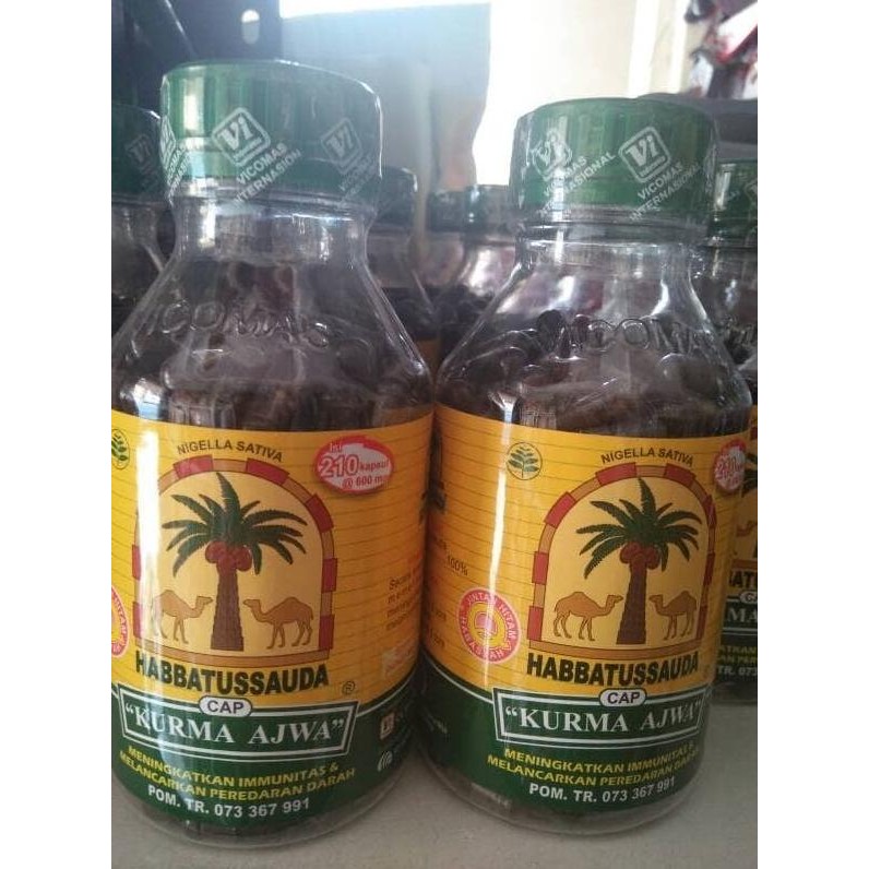 

Baru Habbatussauda Isi 210 Capsul Cap Kurma Ajwa Habatusauda Jinten Hitam