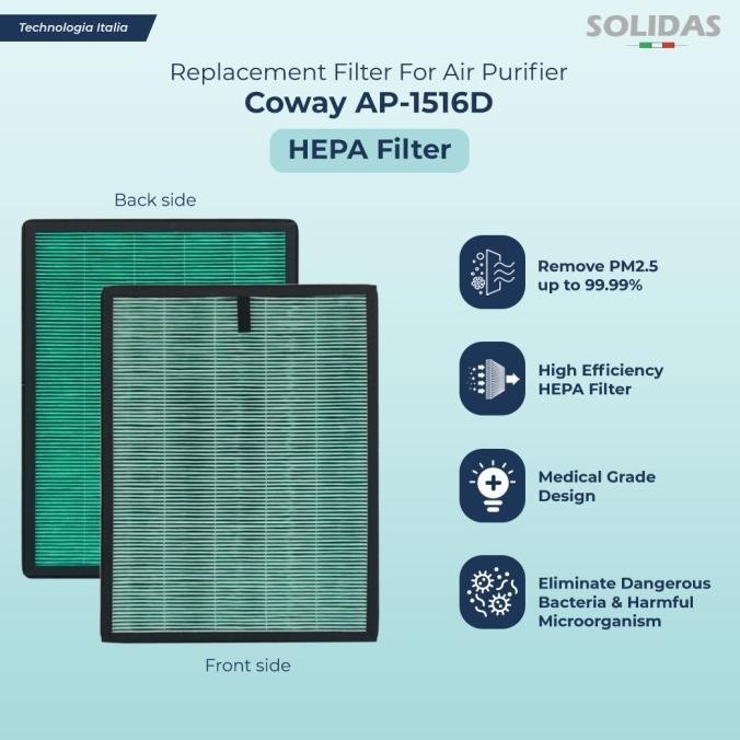 Replacement Filter Air Purifier Coway AP-1516D / HEPA+Carbon+Fine Dust