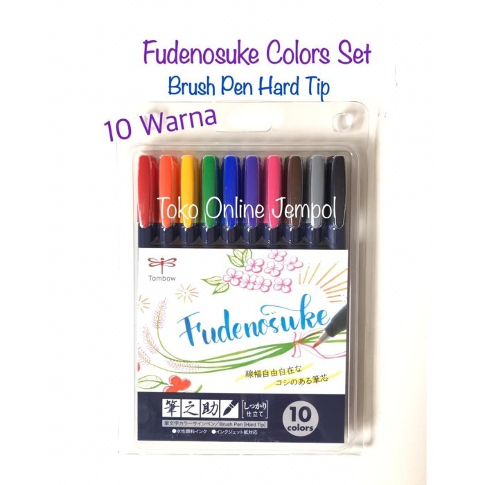 

TERBARU Tombow Fudenosuke Colors Brush Pen Hard Set 10 Warna 647990 ATK0849TW