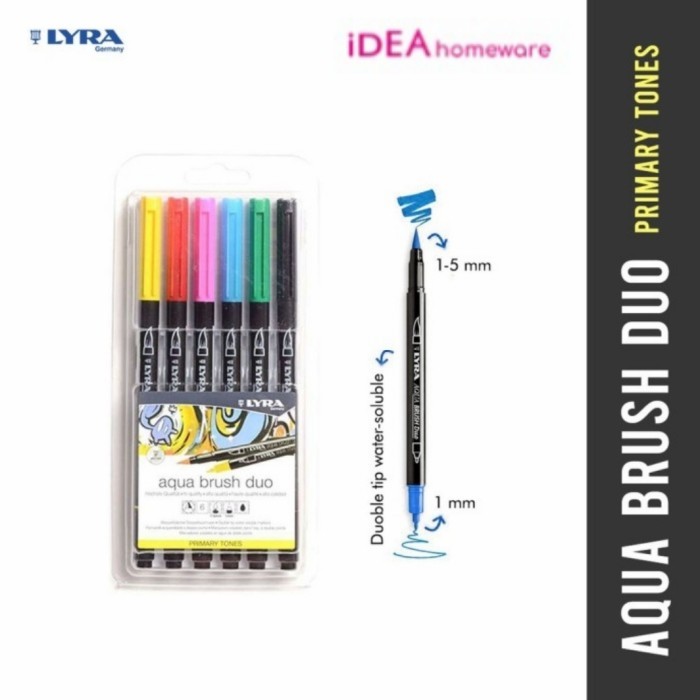 

TERBARU Lyra Aqua Brush Duo Primary Tones Set 6 pcs Brush Pen Warna Primer HOT SALE!