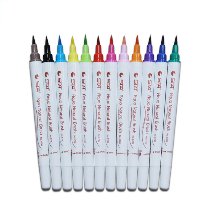 

TERBARU NB STA STA3700 Watercolor Pens 12/24/36 Colors/Pack Soft Brush Pen