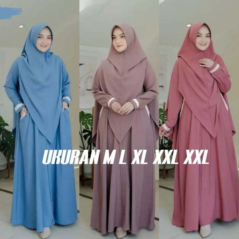 Longdres Cewek Hari Raya Idulfitri Gamus Busui Panjang Gamos Perempuan Syari Gammis Dan Jilbab Sari 