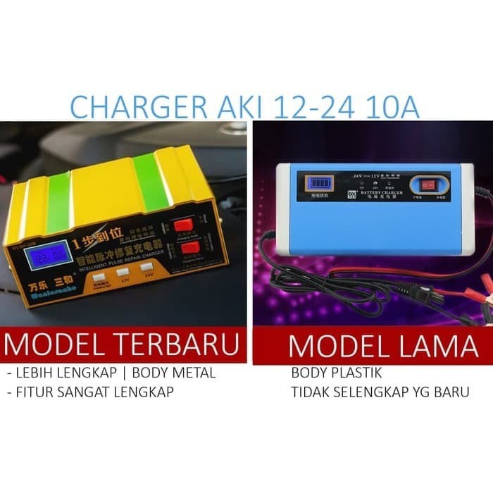 SMART FAST CHARGER AKI MOBIL & MOTOR, CAS AKI 12 V DAN 24 VOLT 10 A