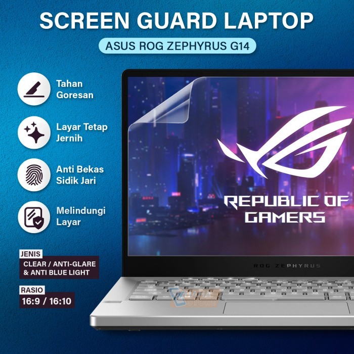 PROMO Anti Gores Asus ROG Zephyrus G14 14" Laptop Screen Guard Glare Blue