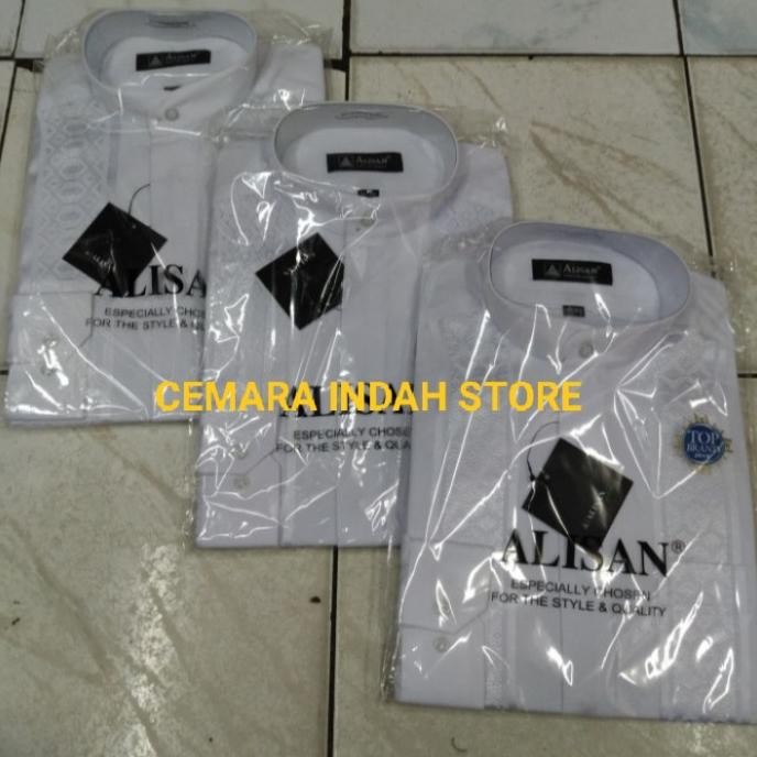 Baju Koko Putih Alisan lengan panjang ADI