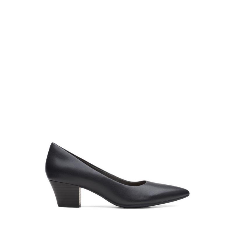 Clarks Teresa Step Women's Heels- Black Leather