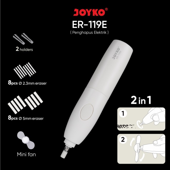 

Joyko Electric Eraser + Refill / Penghapus Elektrik Joyko + Kipas