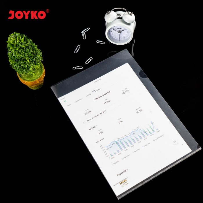 

Joyko Clear Sleeve A4 F4 / Map L Joyko A4 F4 Bening Transparan Pastel