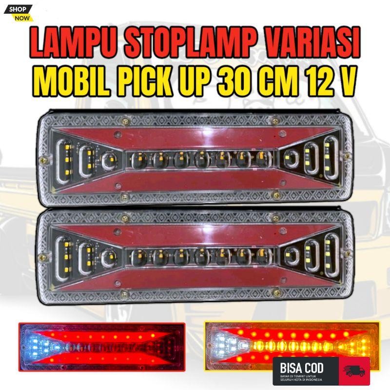 Sepasang Lampu Variasi Stop Lamp Stoplamp Custom  Kedip Led Running Rem Belakang Mobil Truk Truck Pi