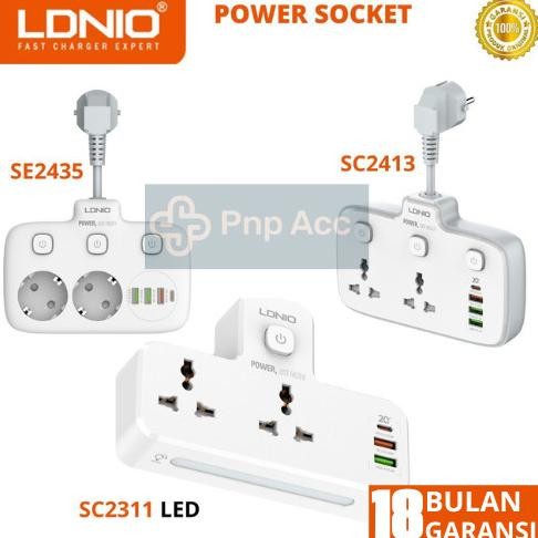 READY LDNIO POWER SOCKET SE2435 SC2413 SC2311 LED LAMP 2 SOCKET 3USB PORT
