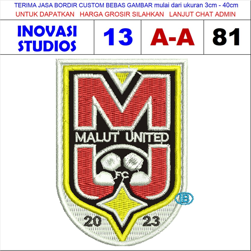 PATCH BORDIR LOGO BOLA BRI LIGA INDONESIA CLUB MALUKU UNITED/MALUT ( A-A81 ) - IPATCH STUDIOS TESTIM