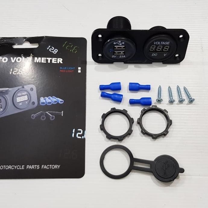 Charger Cas Hp Motor Usb + Voltmeter Nmax Vario 125 150 Vixion Lexi