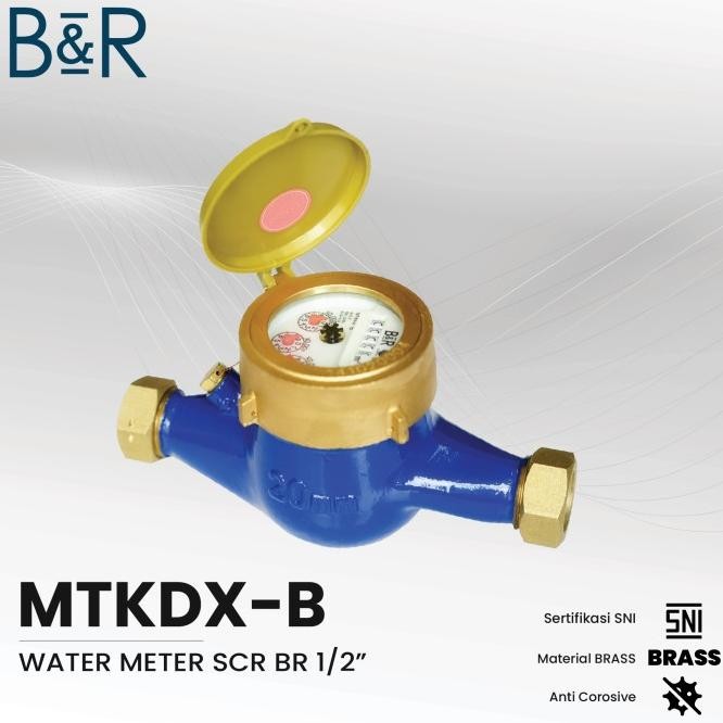 B&R Water Meter / Meteran Air / Flow Air Bersih Mtkdx(B) 1/2 Inch