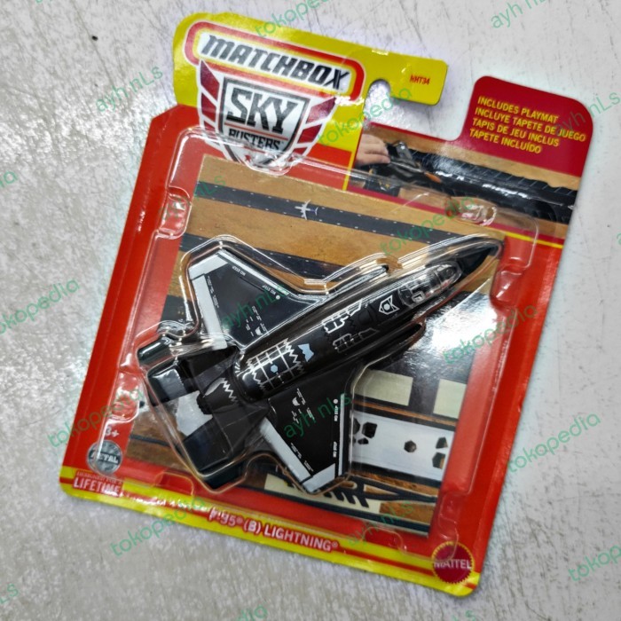 PROMO matchbox sky busters f35 lightning black hitam 2024 no space x putih