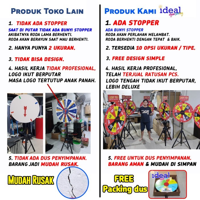 

TERLARIS! Roda undian 120 cm / roda keberuntungan / wheel of fortune
