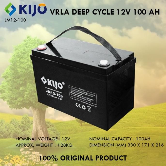 Kijo Vrla Deep Cycle 12V 100Ah Aki Kering Battery Baterai 12 V 100 Ah