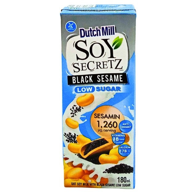 

S24179 SOY SECRETZ DUTCH MILL BLACK SESAME LOW SUGAR SUSU UHT SOYA 180ML MAJU BERSAMA (20250219)