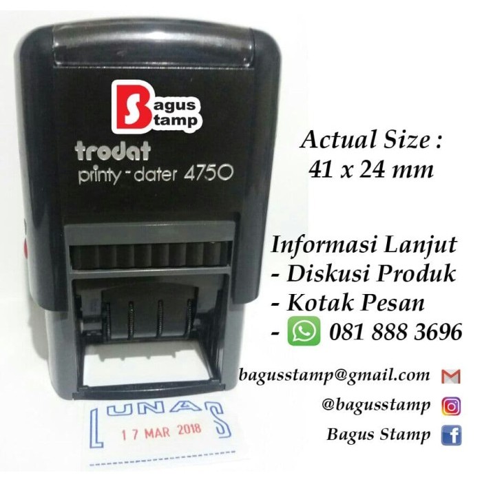 

HOT SALE! Stempel Otomatis PAID, LUNAS, RECEIVED Trodat 4750