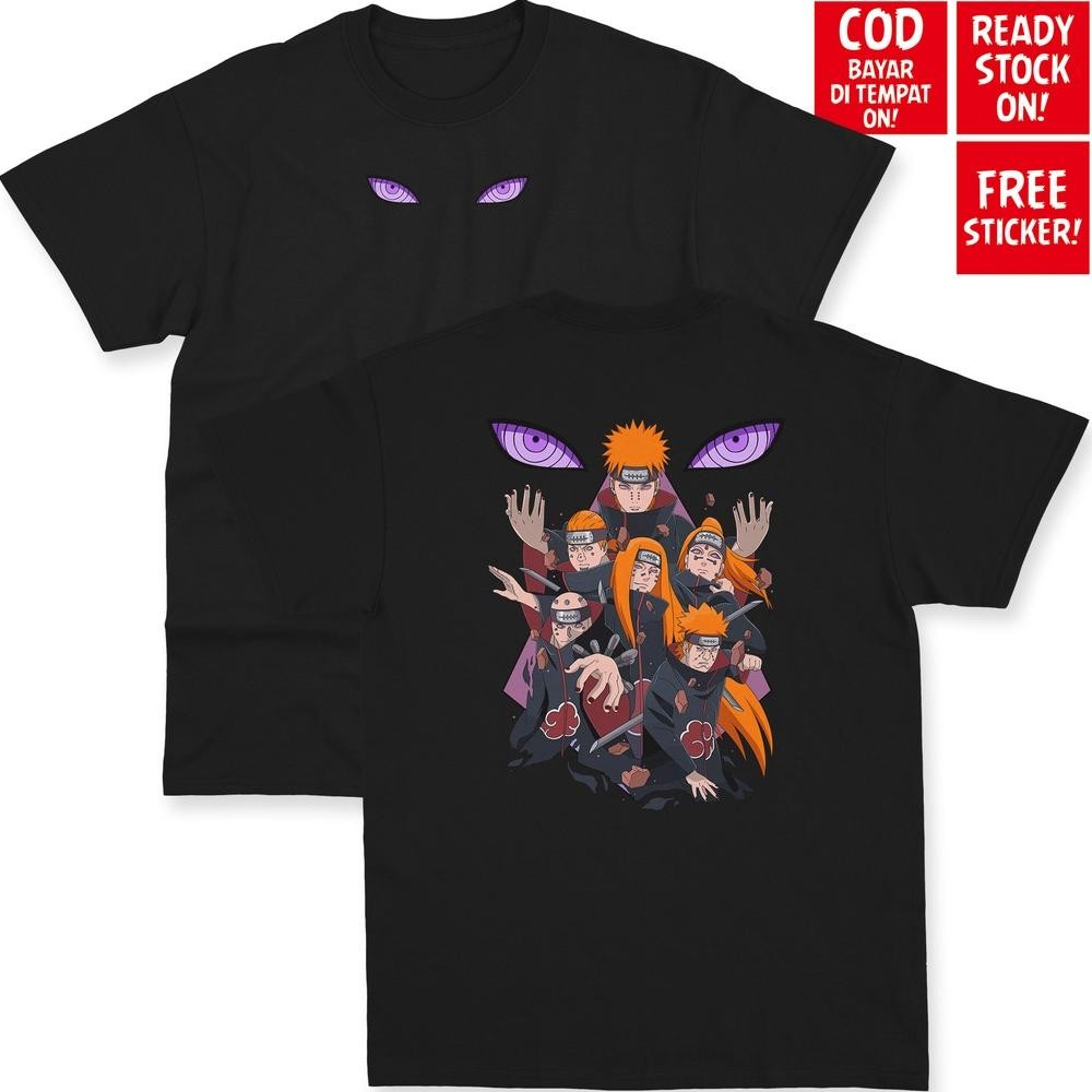 Promo Kaos Six Pain Akatsuki Nagato Uzumaki Naruto Rinnegan Anime Manga Jepang